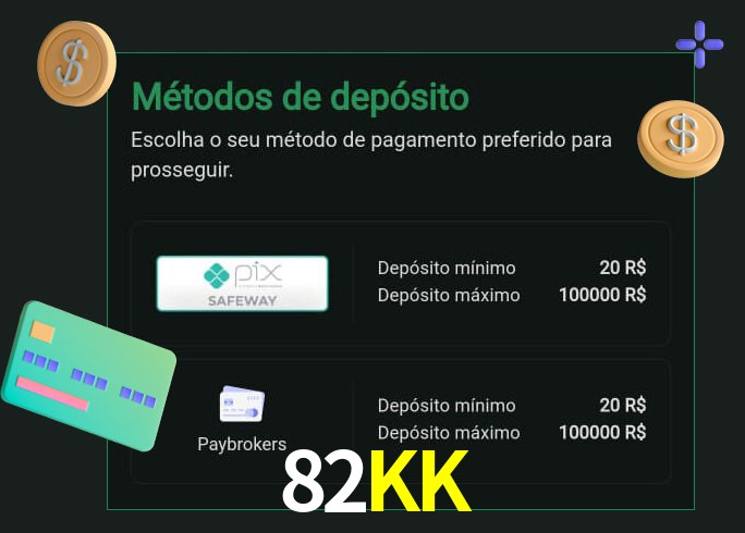 O cassino 82KK oferece uma grande variedade de métodos de pagamento